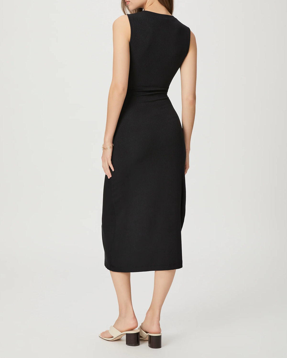 Black Sleeveless Bodycon Midi Dress