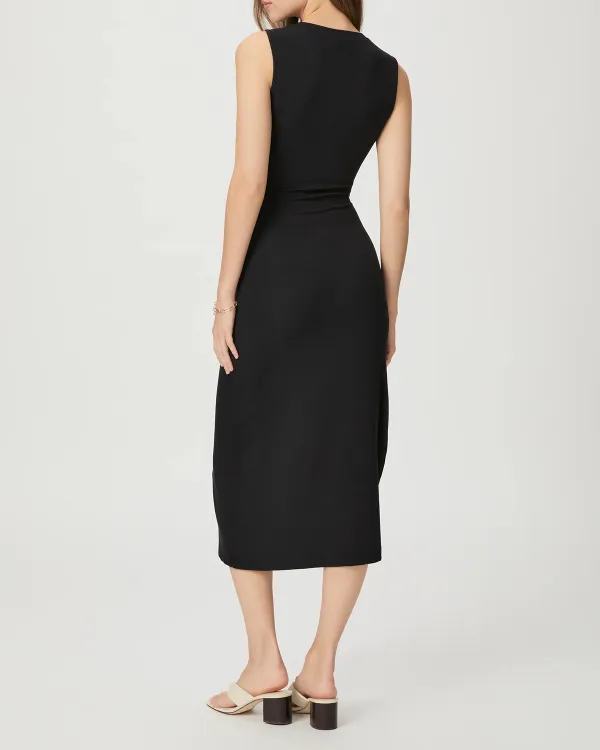 Black Sleeveless Bodycon Midi Dress
