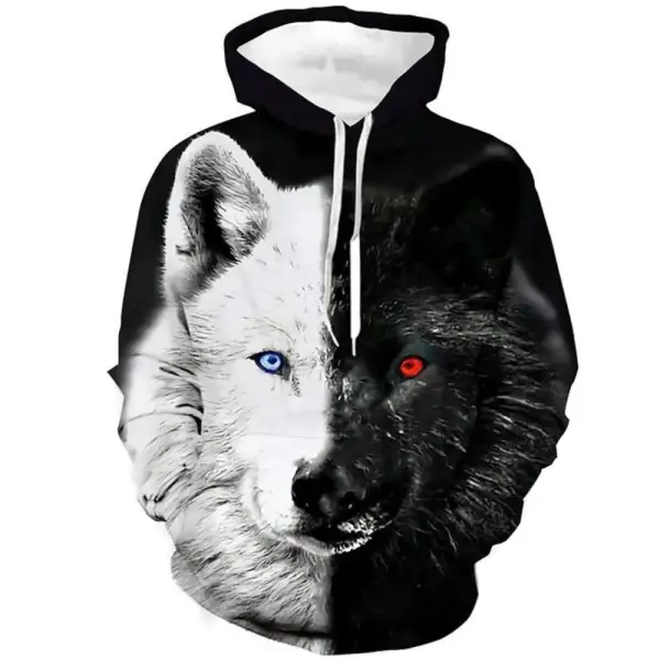3D Graphic Printed Hoodies Wolf
