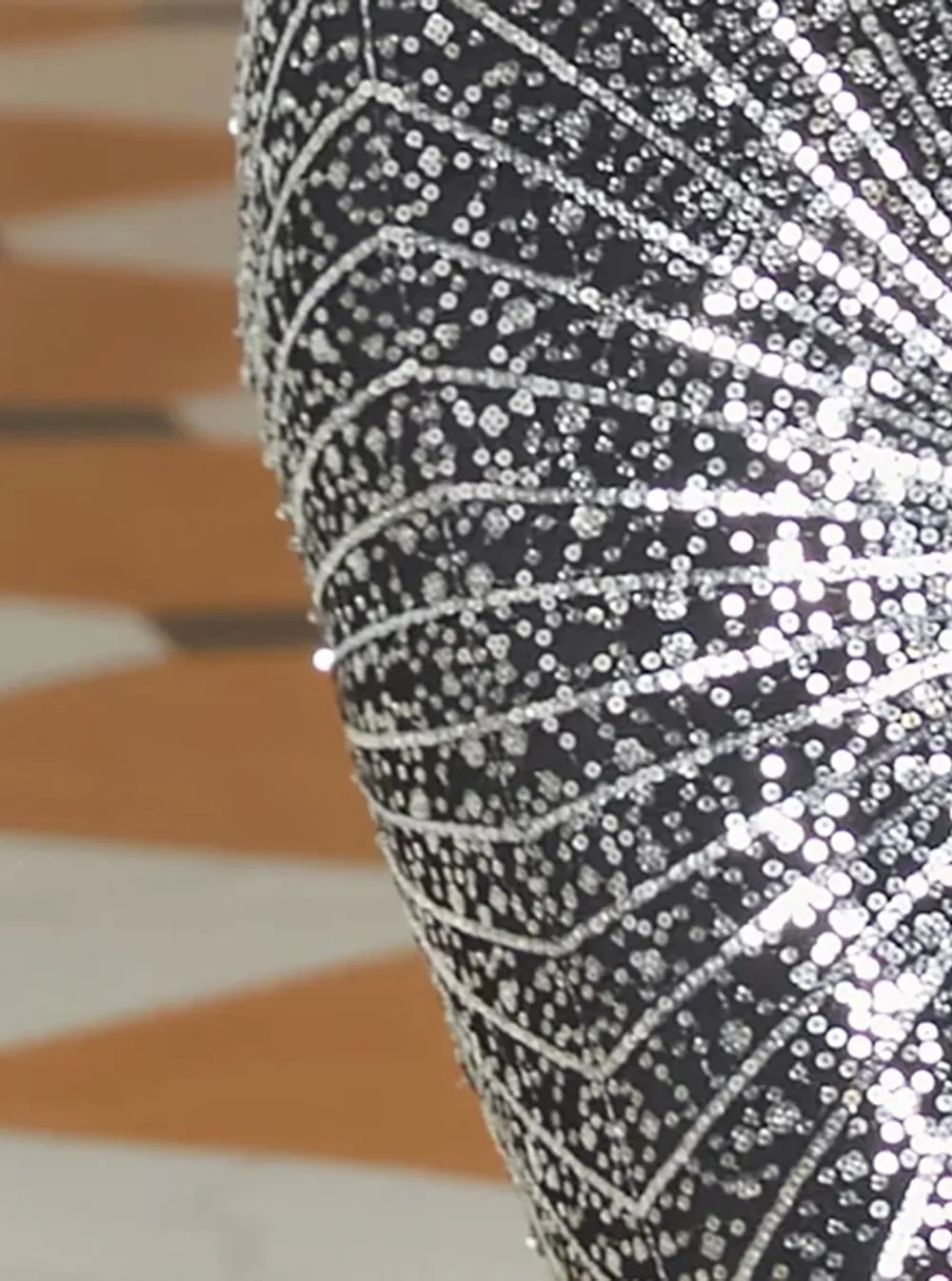 Deep V-Neck Glitter Black Party Dress