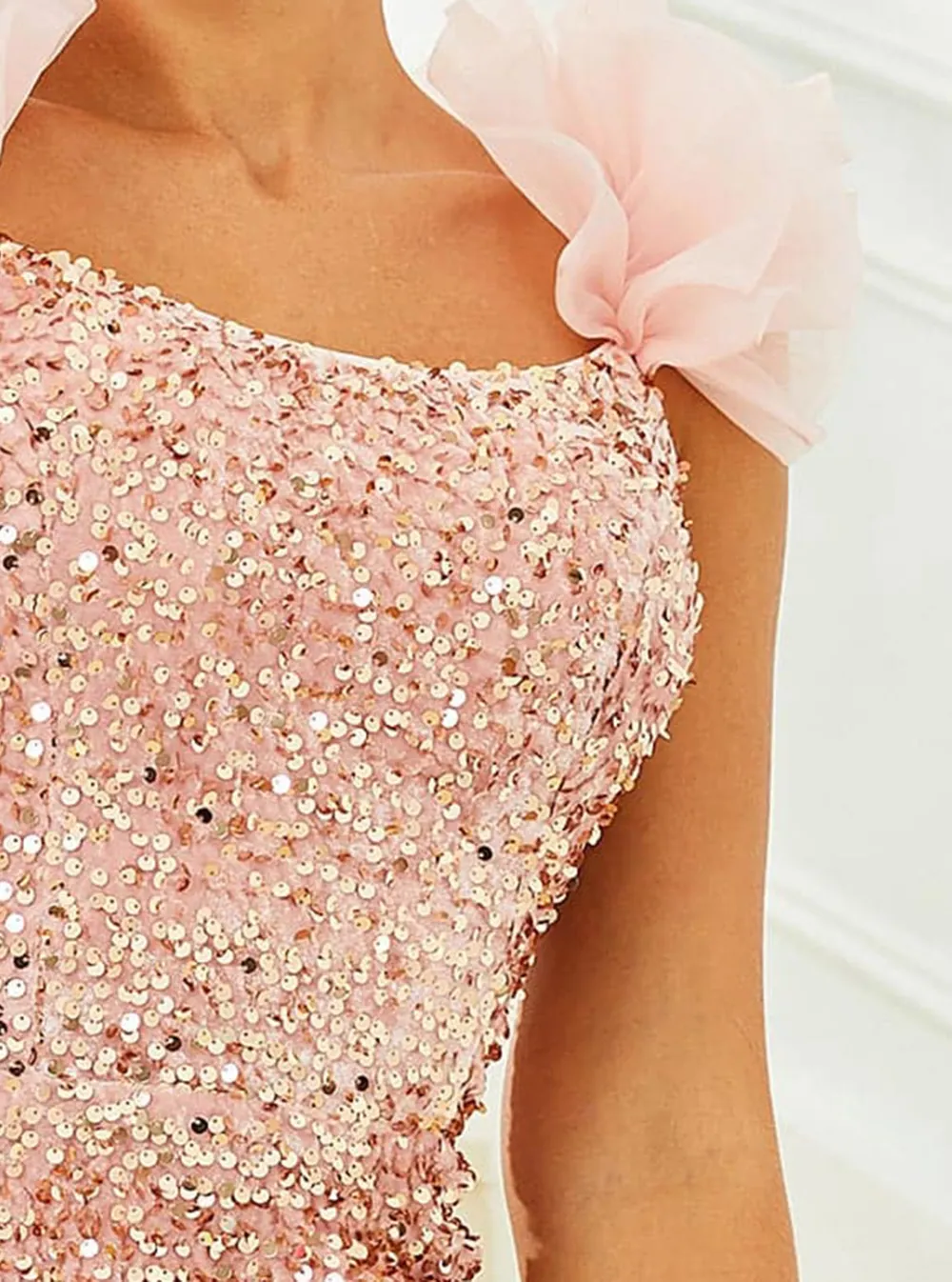 Ruffle Bodycon Mini Sequin Homecoming Dress