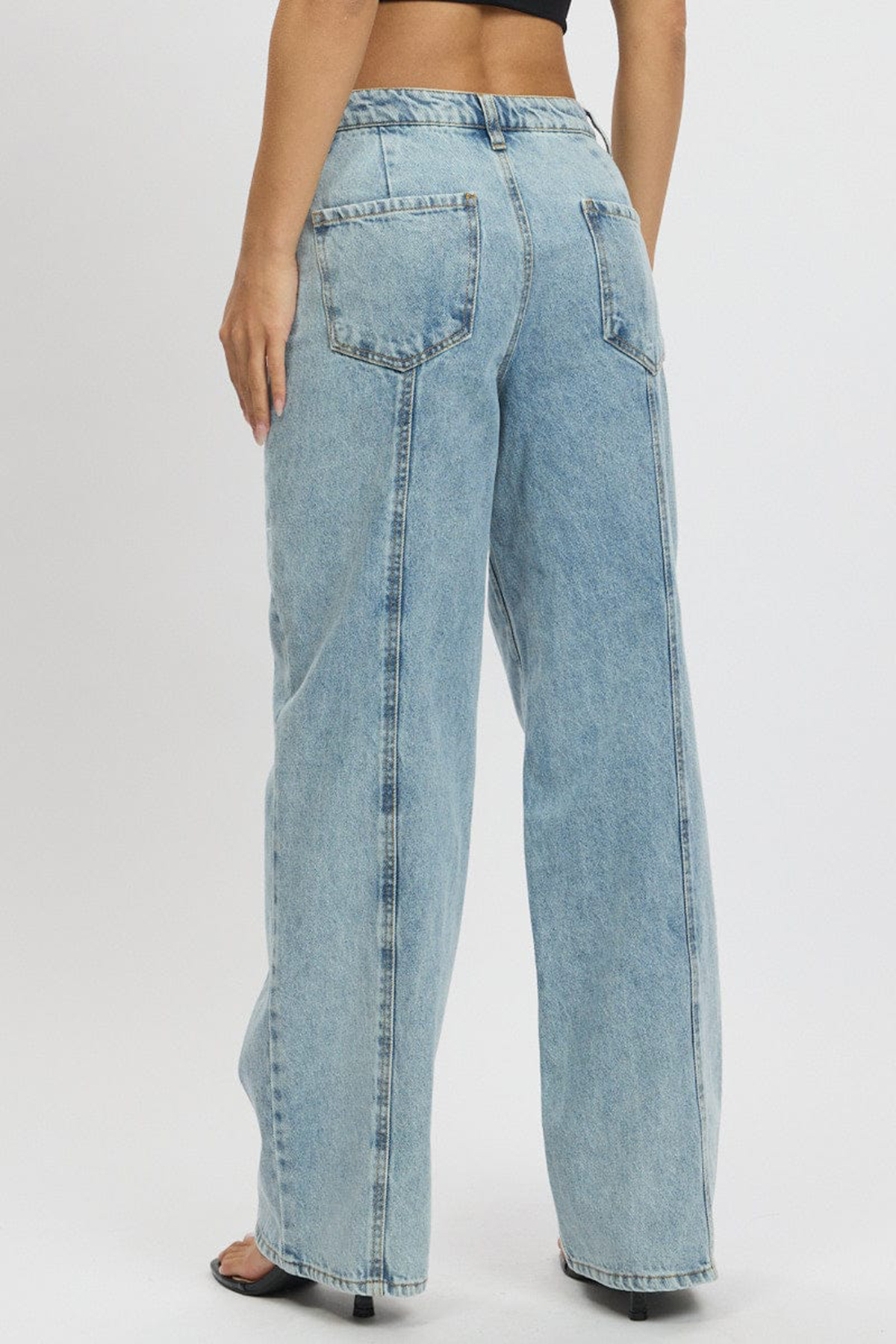 Denim Wide Leg Jean Mid Rise