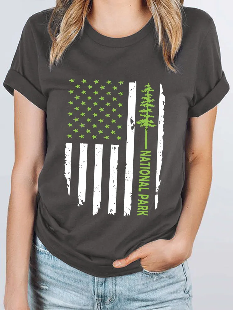 Women'S National Park Round-Neck Short-Sleeved T-Shirt