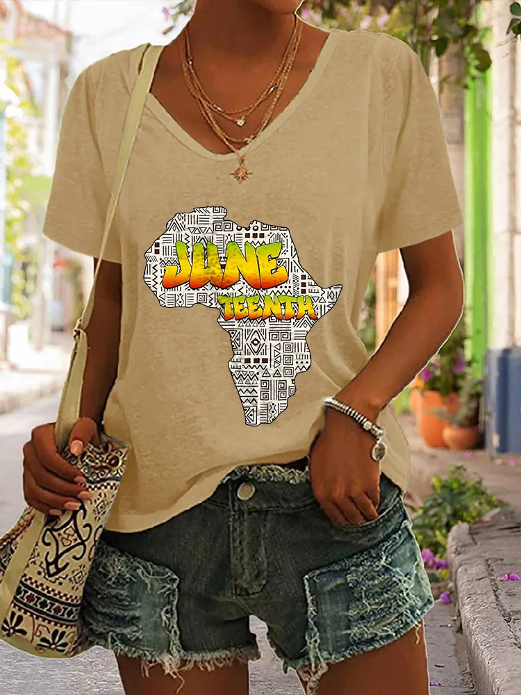 Women'S Juneteenth V-Neck T-Shirt