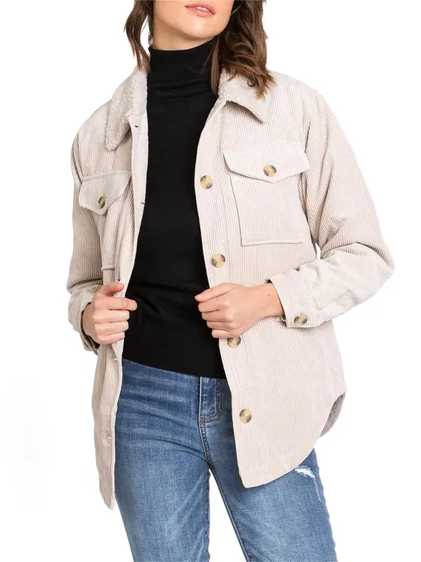 Corduroy Button - Front Shacket