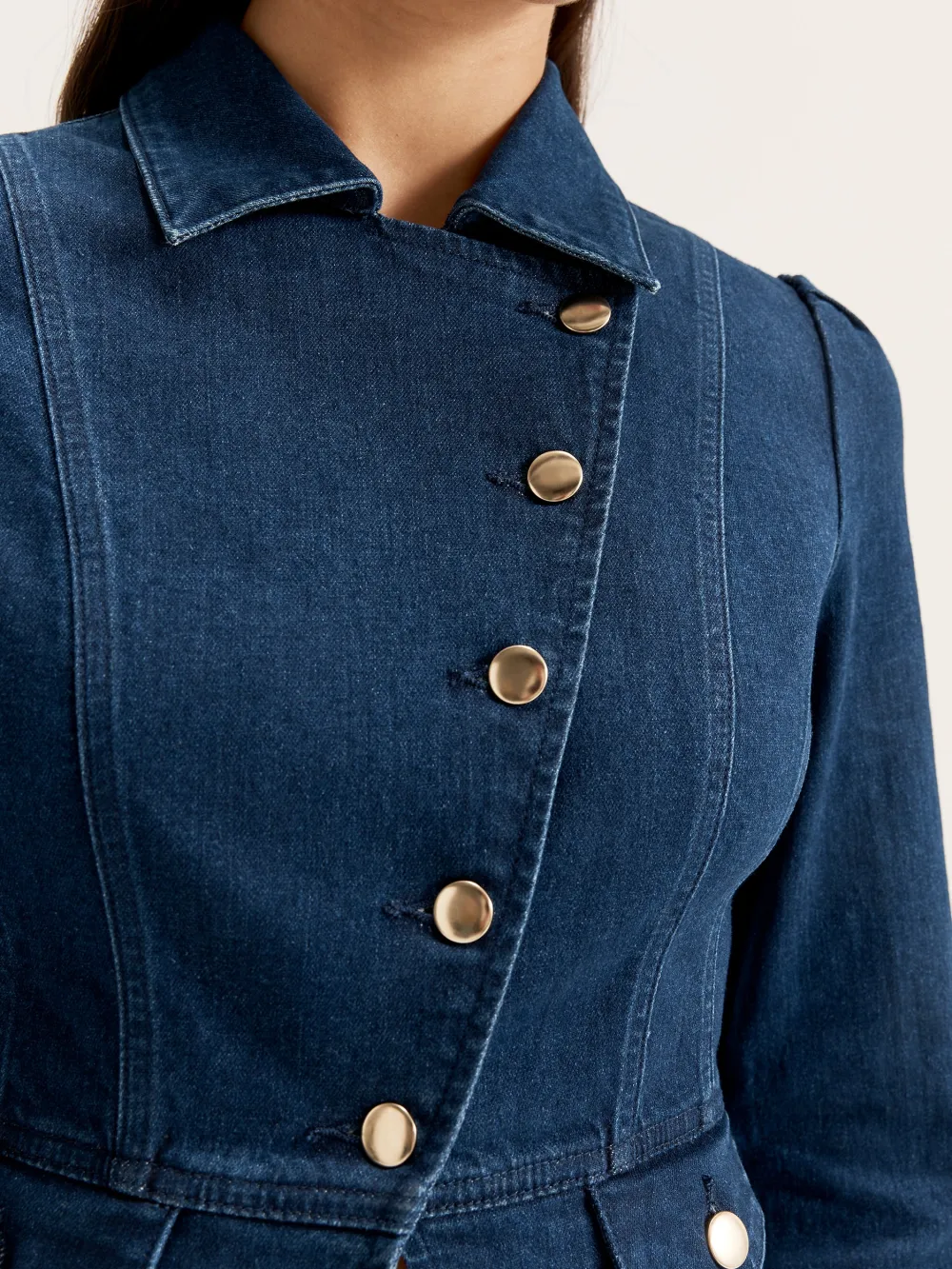Button Front Pockets Denim Jackets