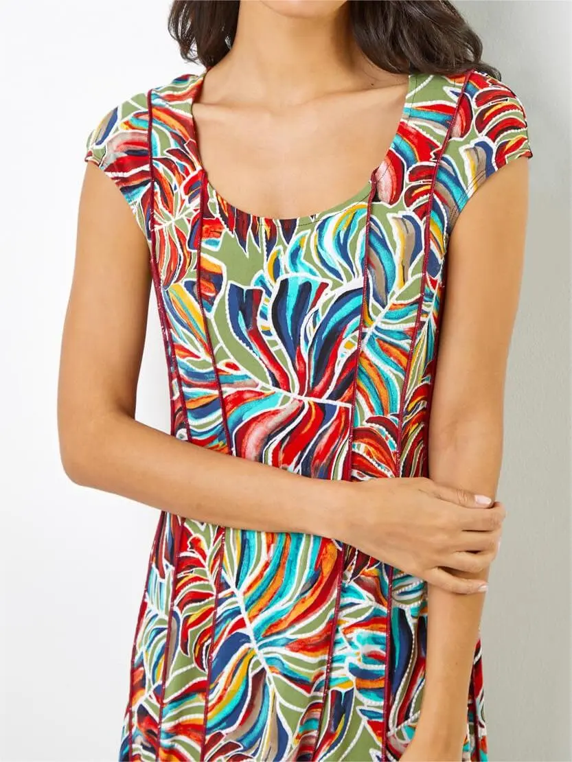 Sexy multi-color print dress