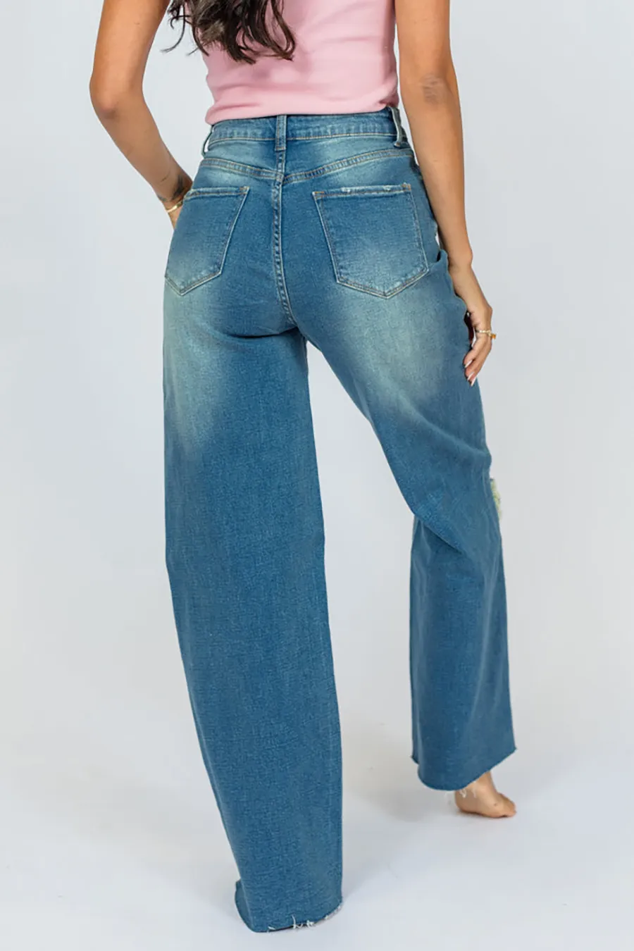 Medium Wash Wide Leg Jeans