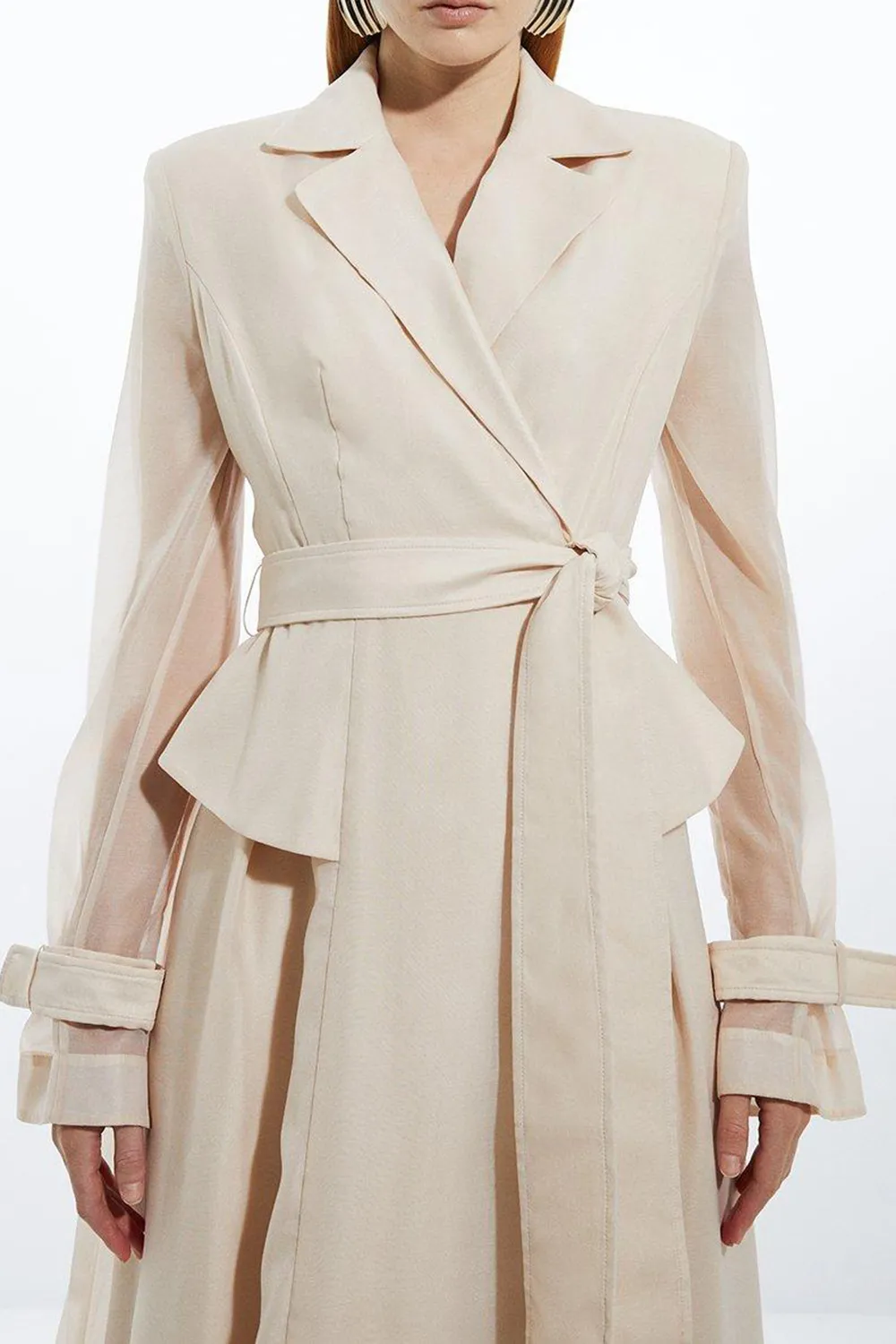 Woven Organdie Trench Dress