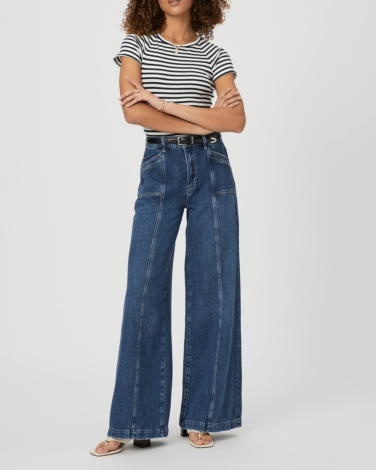 Retro Blue Wide Leg Jeans