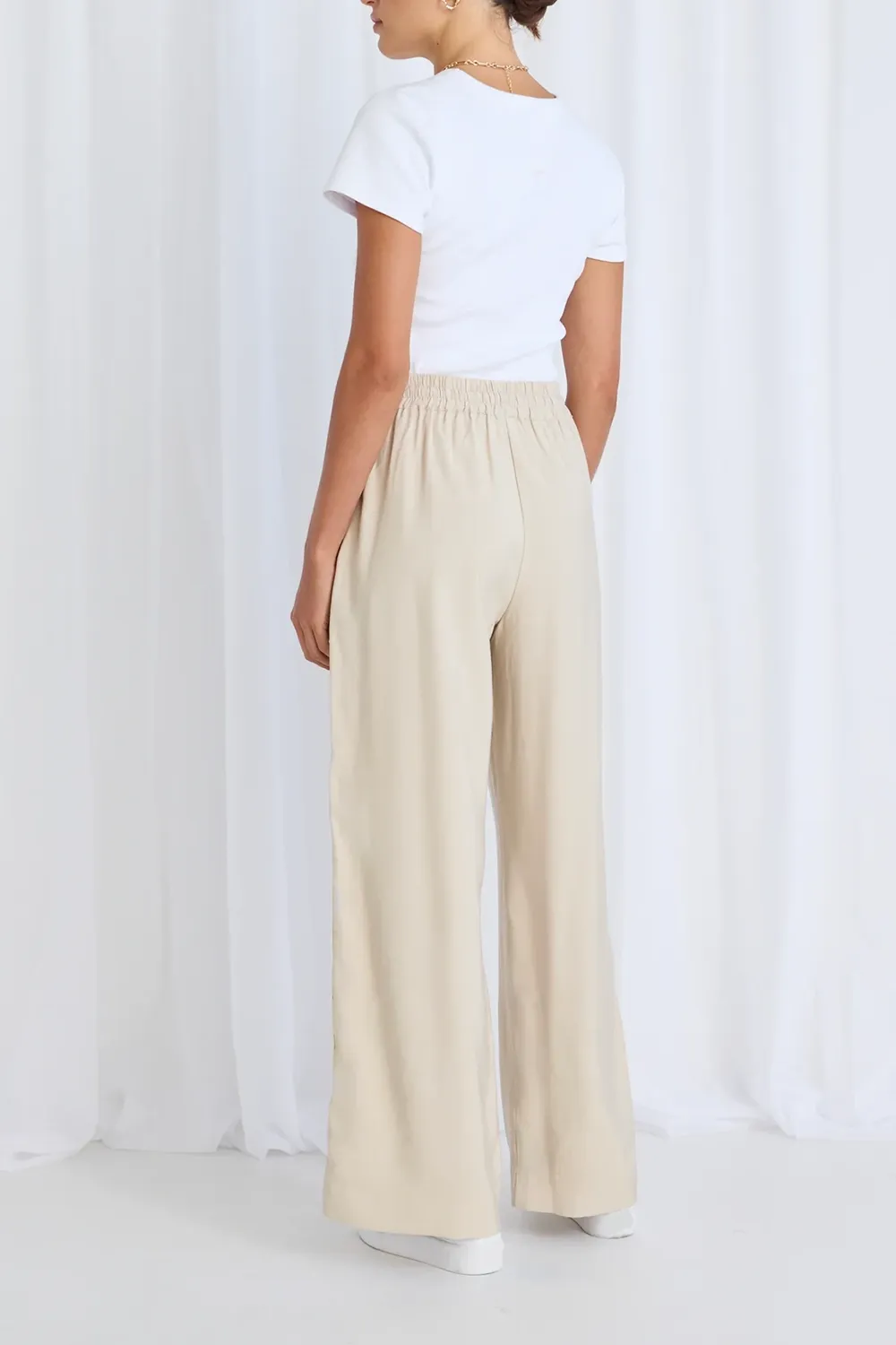 Sand Stripe Side Tape Wide Leg Pants