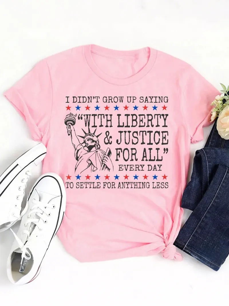 Liberty And Justice For All 4Th Of July Teacher T-Shirt
