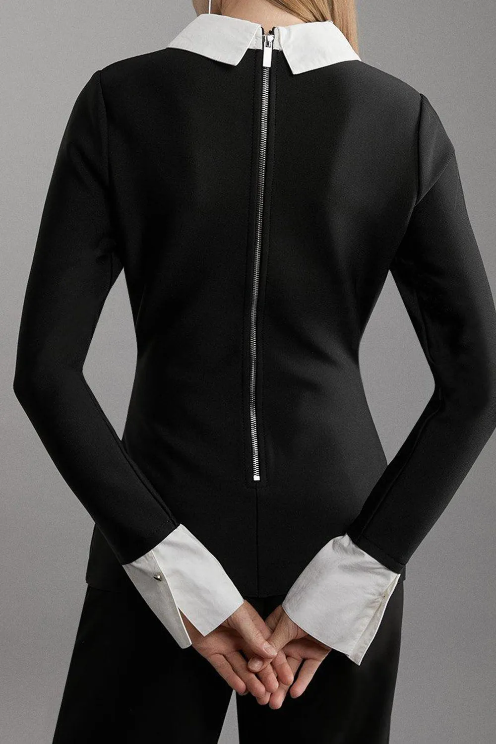 Embellished Collar Knit Top