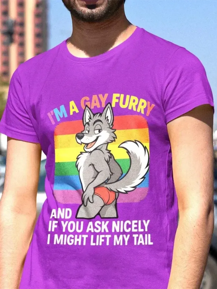 Women'S I'M A Gay Furry Short Sleeve Round-Neck T-Shirt
