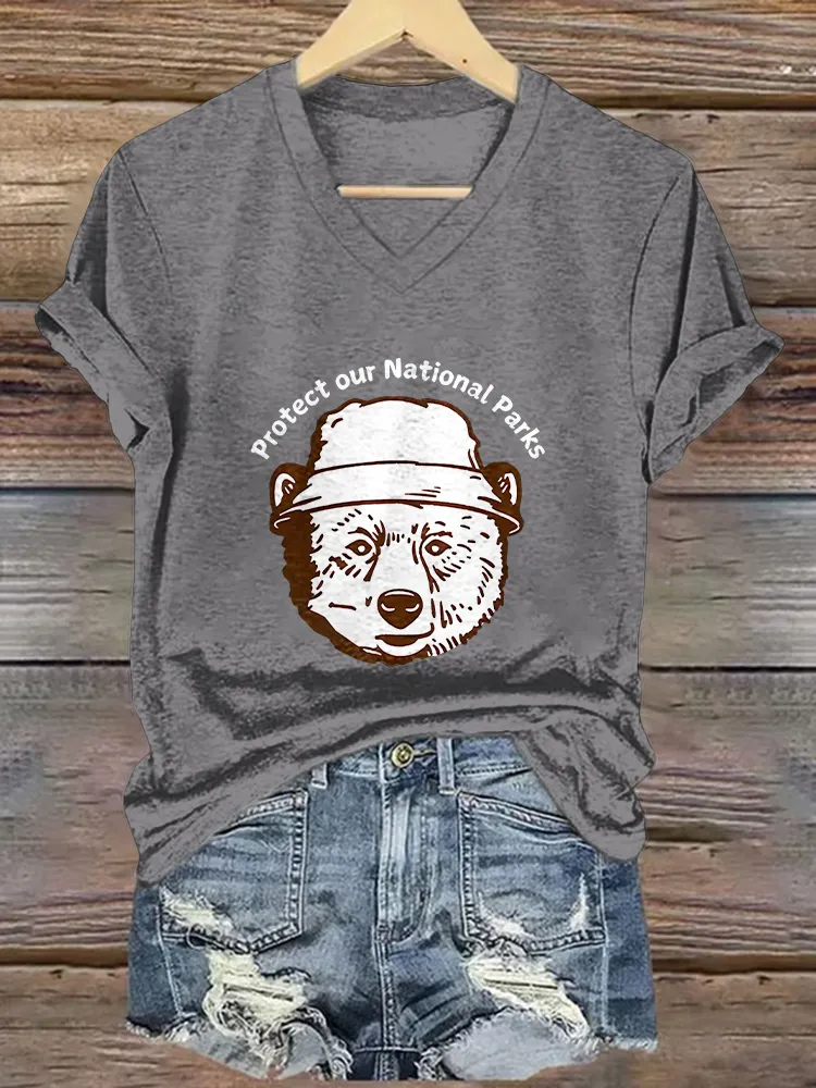 Women'S Protect Our National Parks V-Neck T-Shirt
