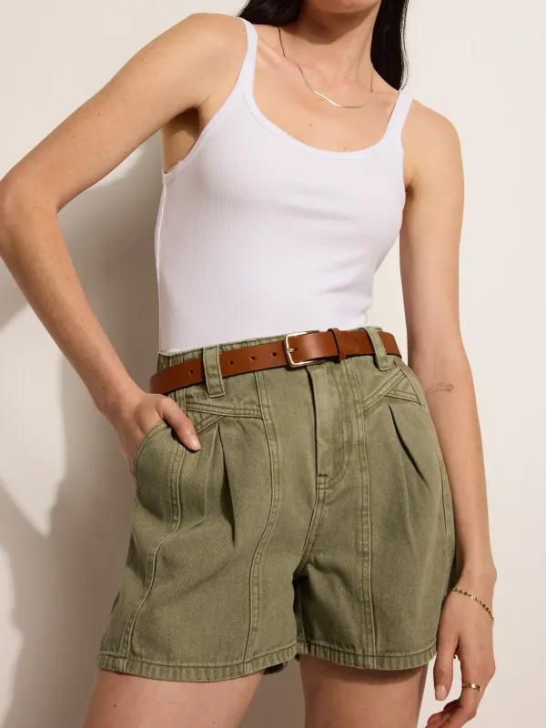 Sage Wash Denim Short