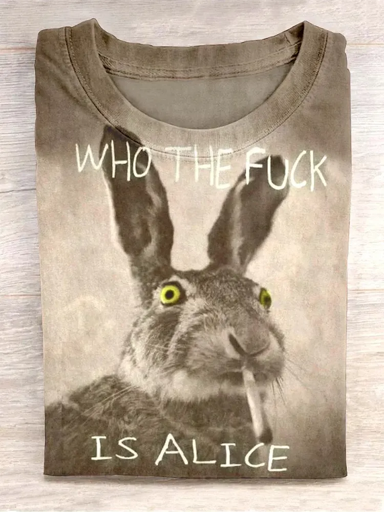 Funny Who The Fuck Art Print Casual T-Shirt