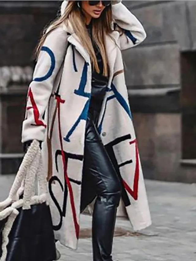 Women's Winter Coat Long Overcoat Pea Coat Single Breasted Hooded Trench Coat Oversized Pea Coat Fall Thermal Warm Windproof Casual Jacket Long Sleeve Khaki White / Daily