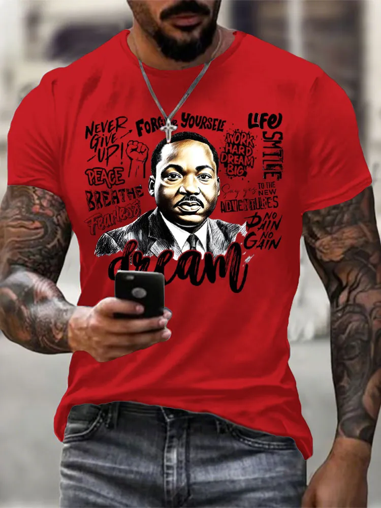 Men'S Round-Neck Short-Sleeved T-Shirt Never Give Up