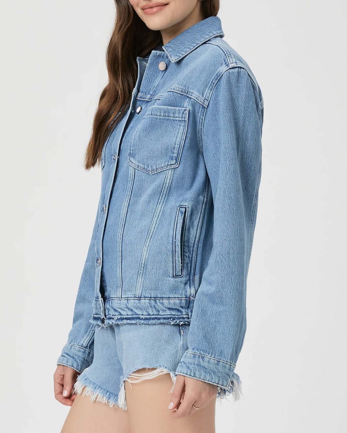 Light Blue Distressed Denim Jacket