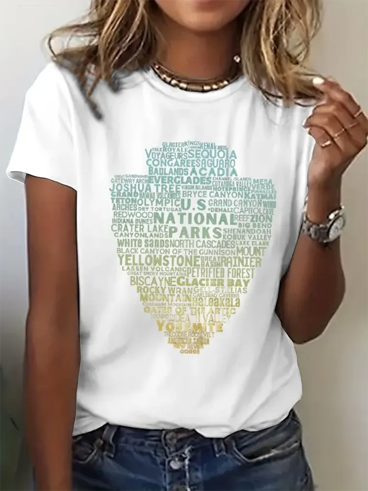 Woman'S National Parks Round-Nack Short Sleeve T-Shirt