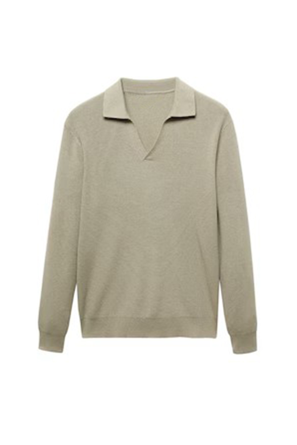 Ribbed Knit Polo Shirt