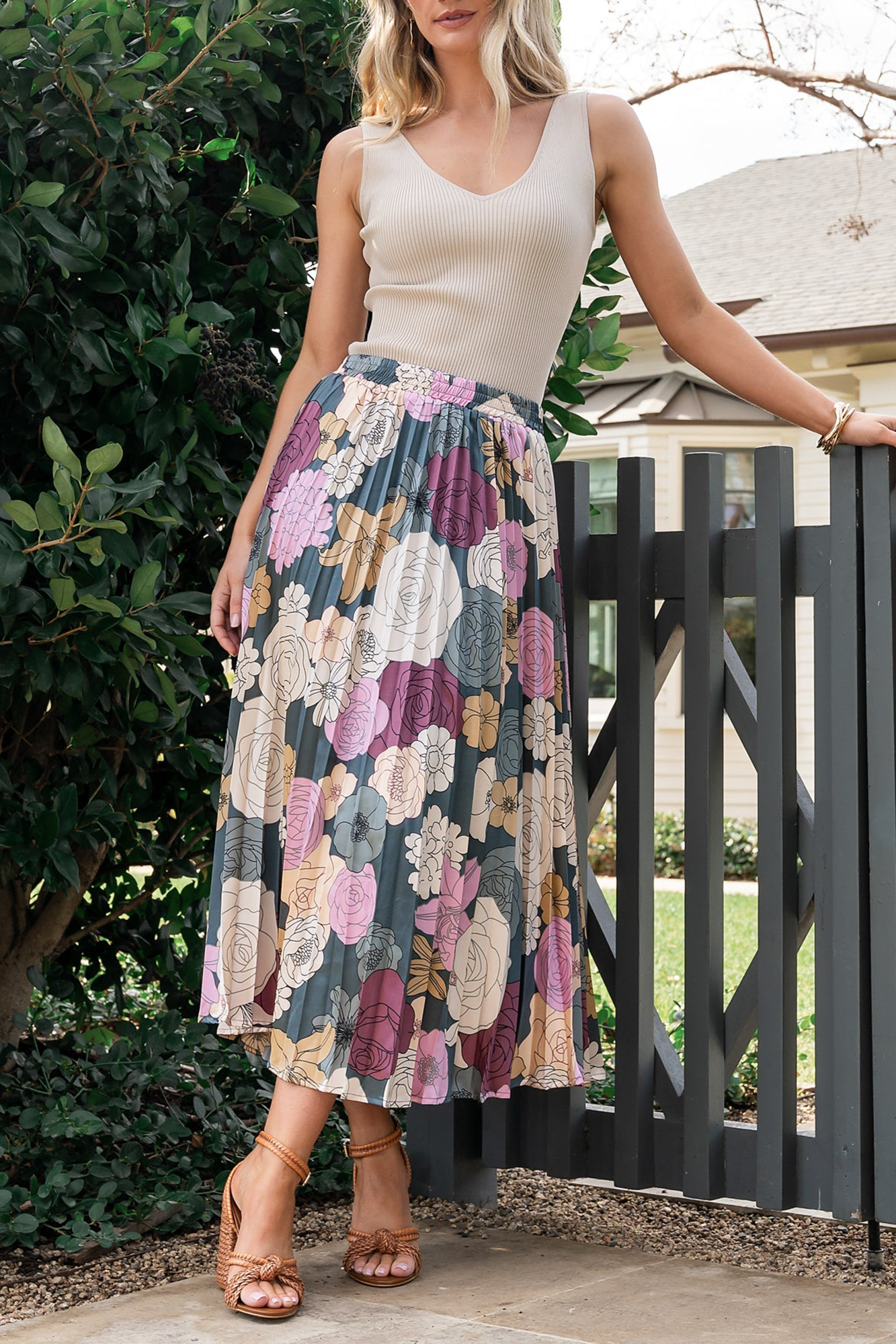 Personalized Art Floral Print Skirt