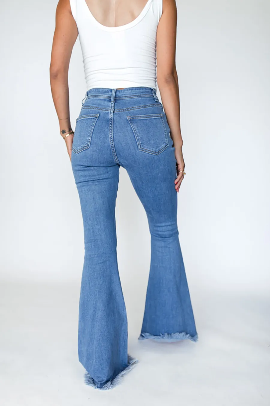 Medium Wash Stretchy Flare Jeans