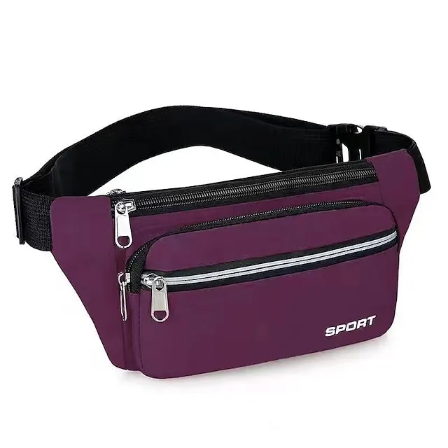 Men's Crossbody Bag Shoulder Bag Belt Bag Nylon Outdoor Holiday Zipper Large Capacity Lightweight Durable Solid Color Four Pockets - Lake Blue Four Pockets - Gray Four Pockets - Red