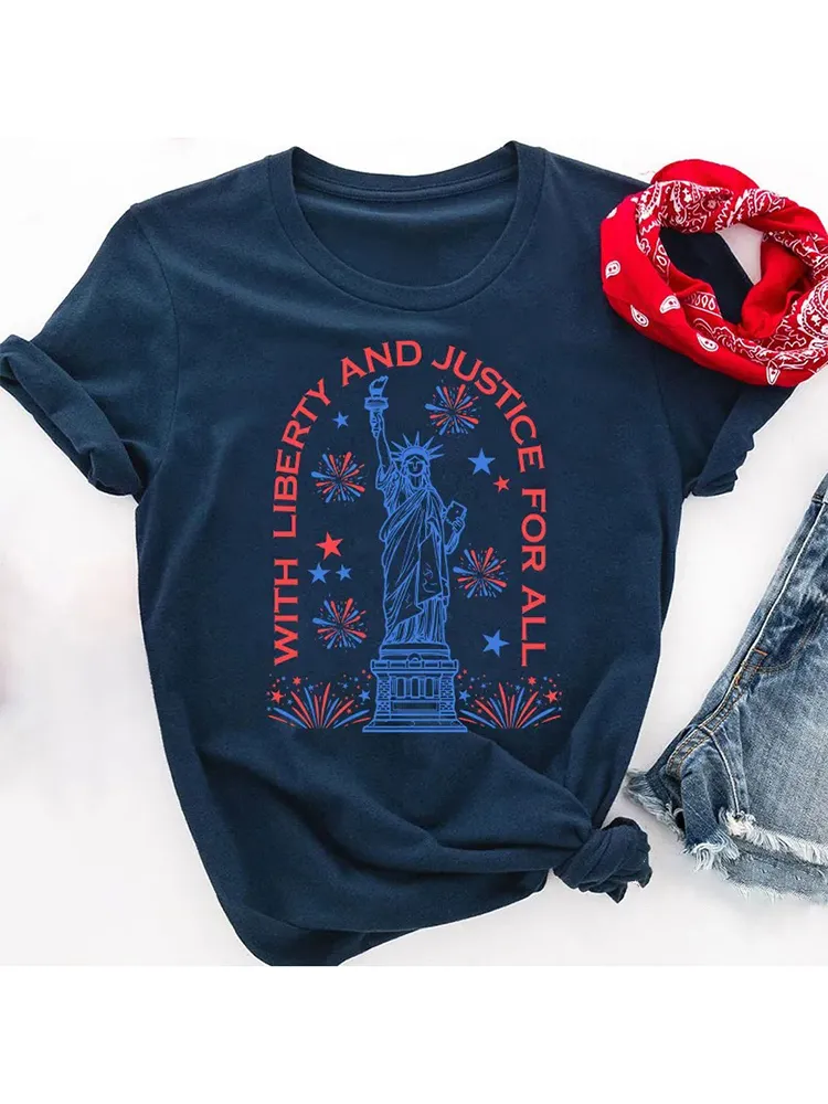 With Liberty And Justice For All Teacher T-Shirt