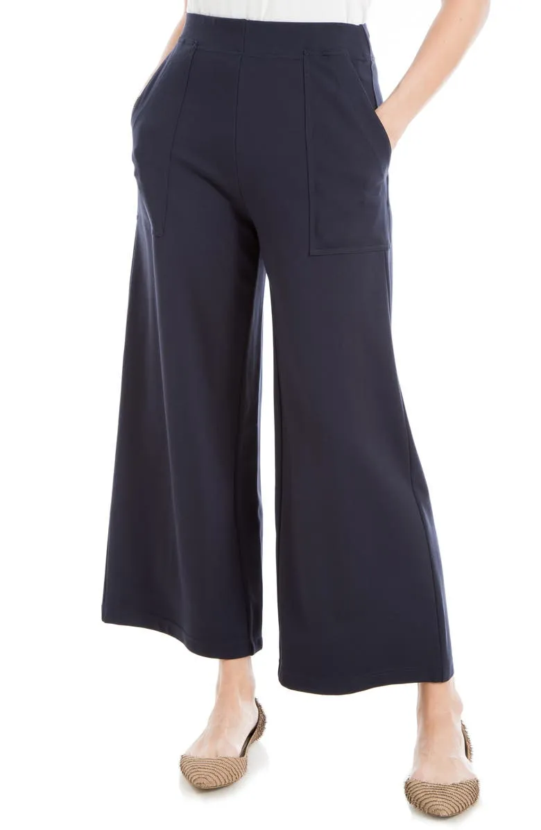 Ponte Crop Wide Leg Pull-On Pants