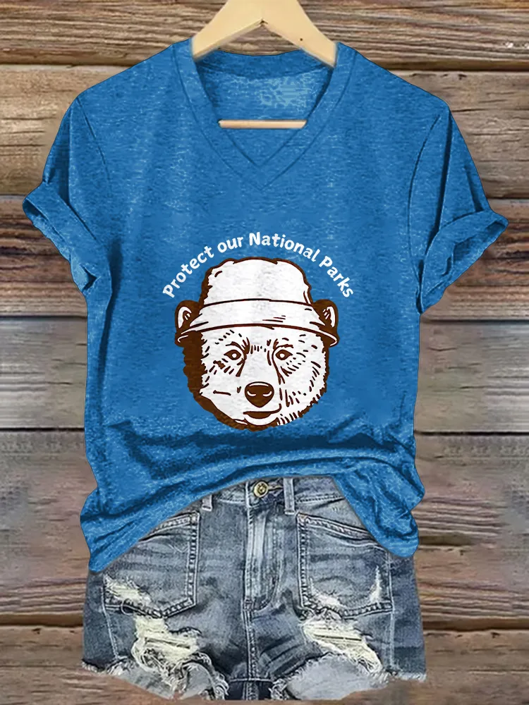 Women'S Protect Our National Parks V-Neck T-Shirt