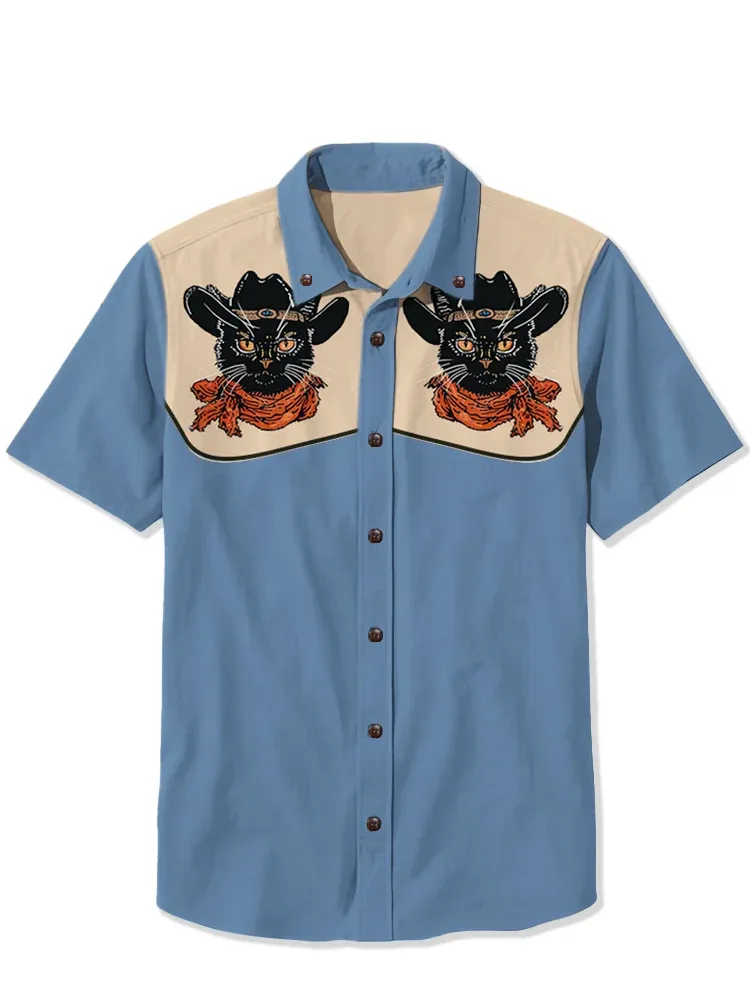 Western Black Cowcat Shirt