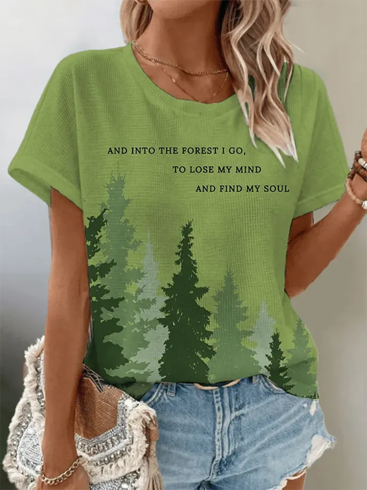 Women'S National Park Protection Waffle Crew Neck T-Shirt