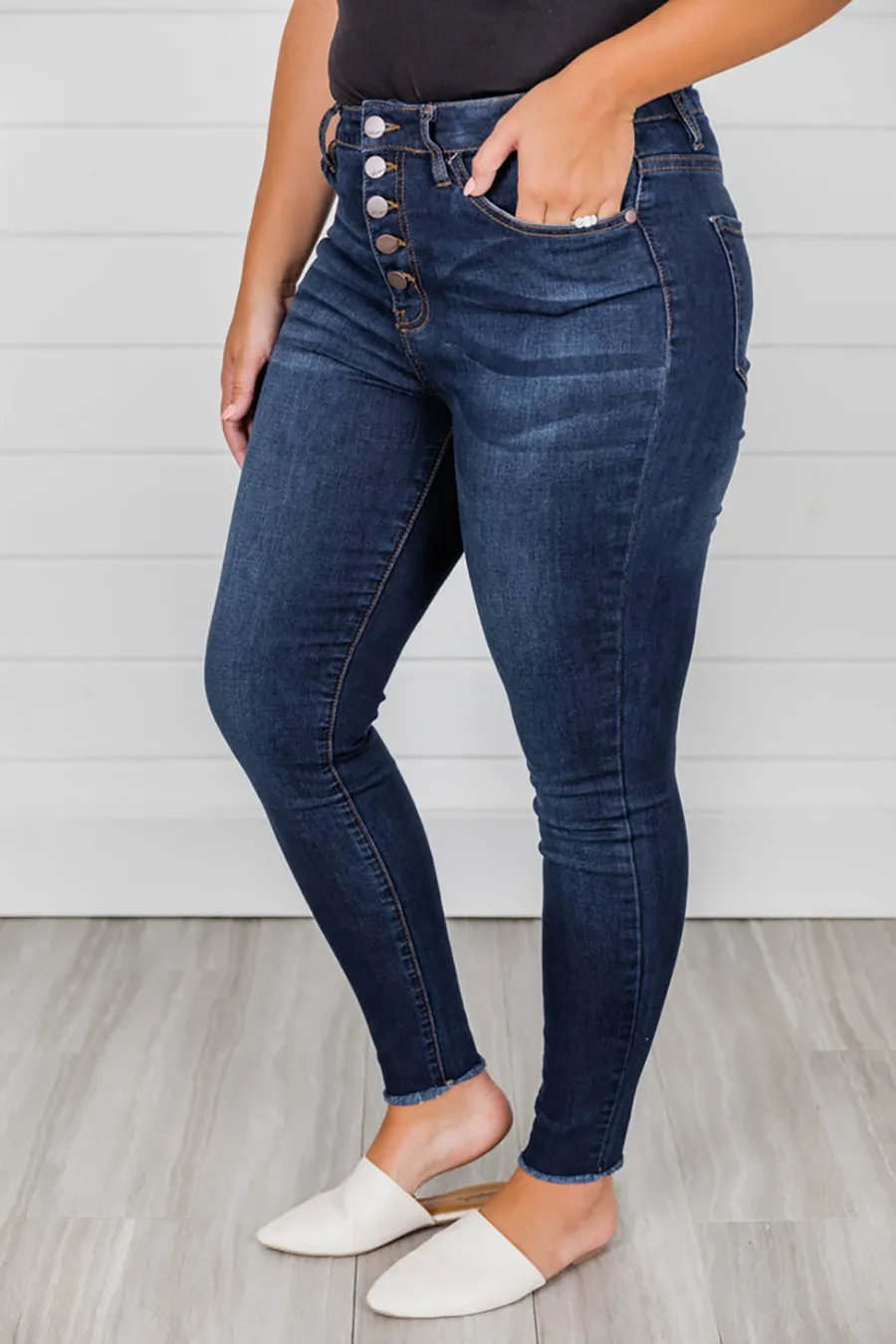 Dark Wash Cotton Jeans