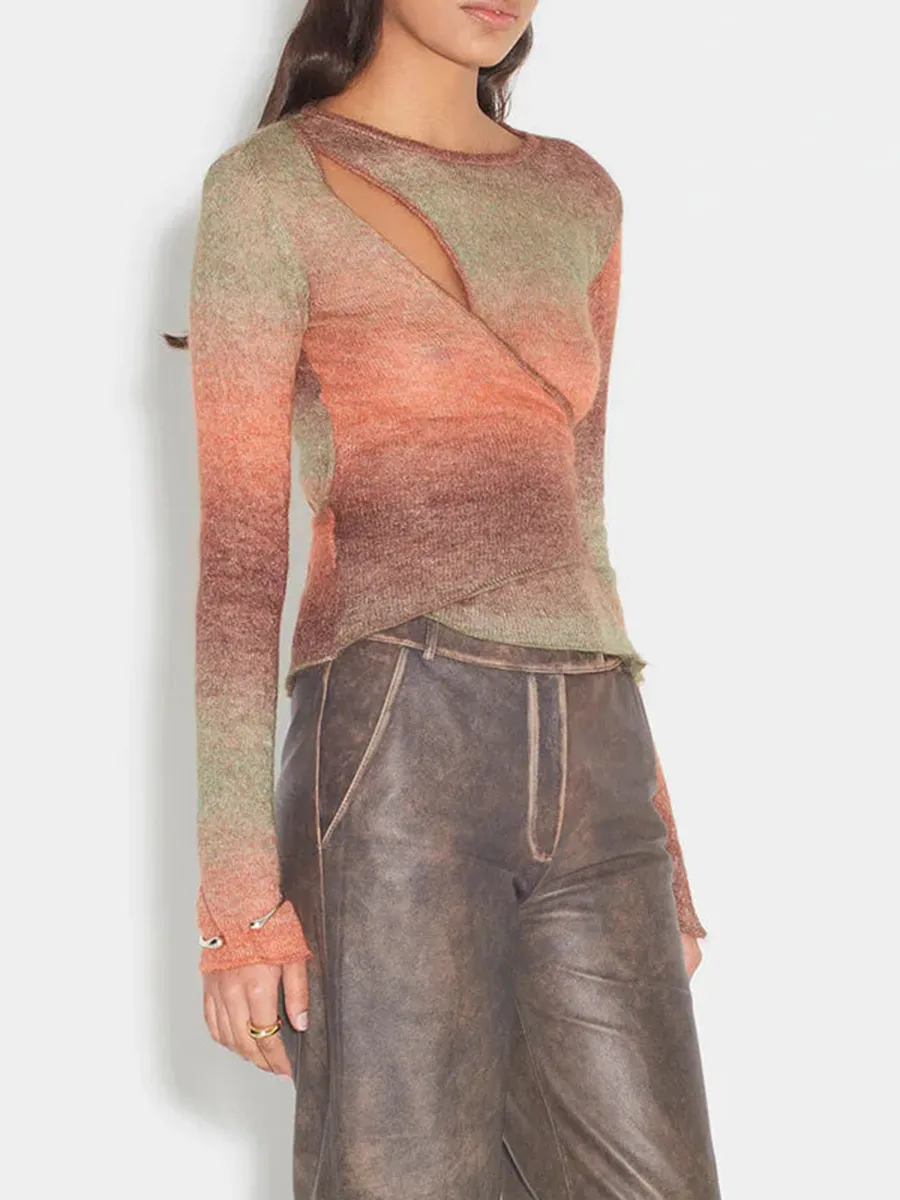 Ombre Effect Knit Sweater