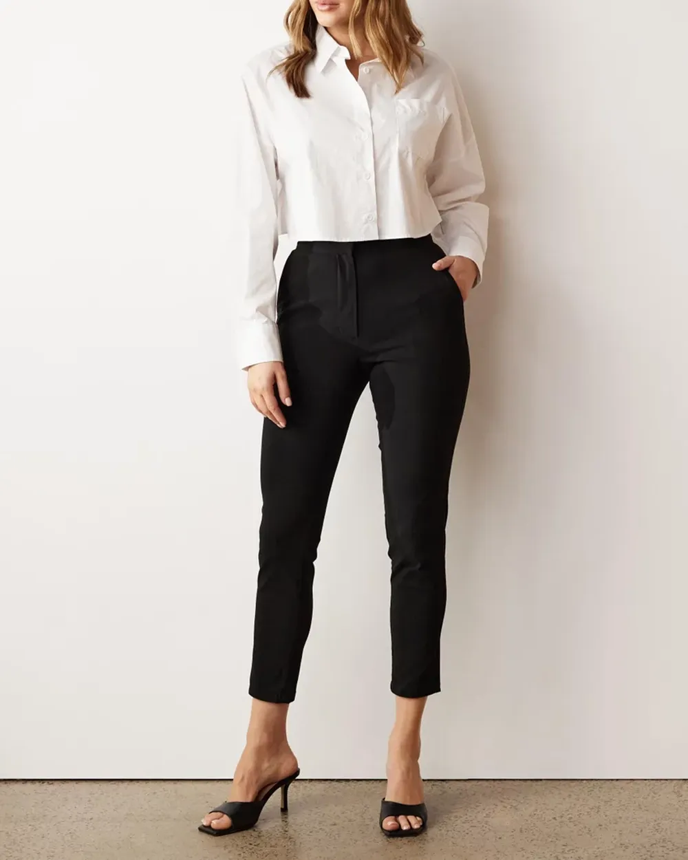 High Waisted Slim Leg Pants