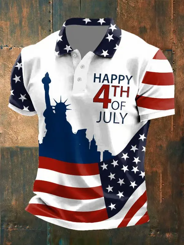 Men's Happy 4th Of July Polo Shirt