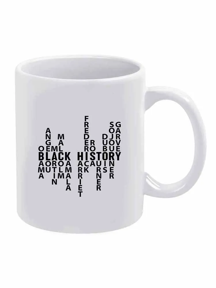 Black Historical Letter Printed Double-Sided Mug