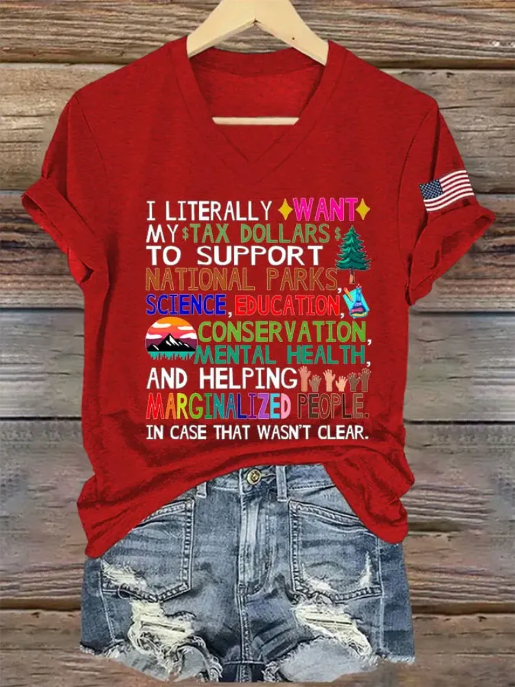 Women'S Support Our National Parks Printed T-Shirt