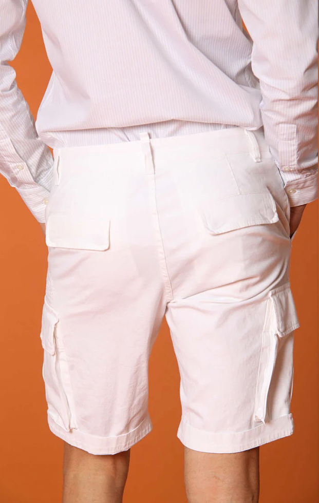 Men's Slim Fit Cotton White Shorts