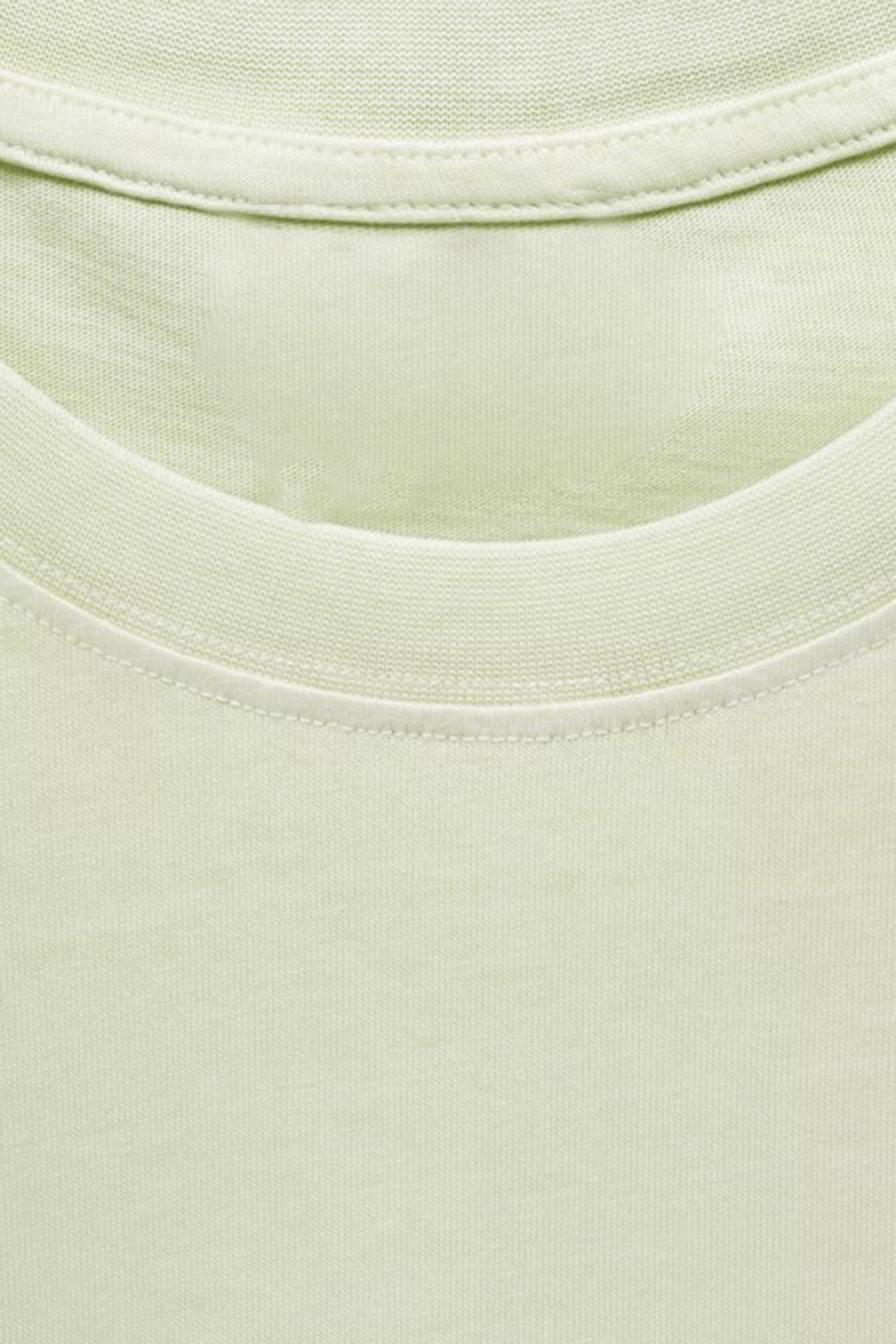 Round-Neck Ribbed Finish T-Shirt