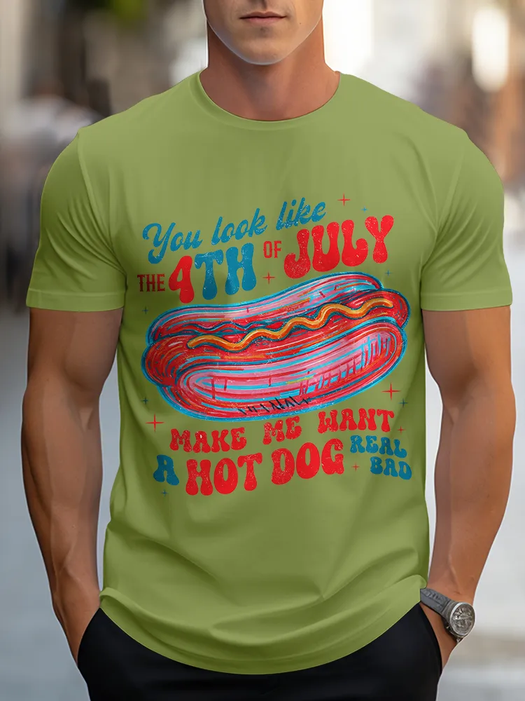 Man'S You Look Like The 4Th Of July Round-Neck Short-Sleeved T-Shirt