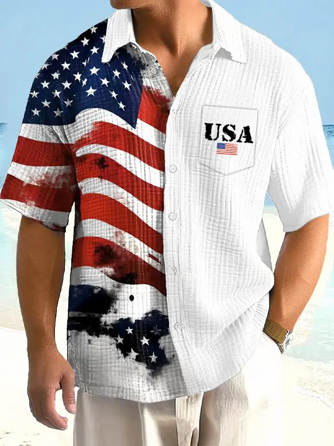 Men's Independence Day Flag Shirt