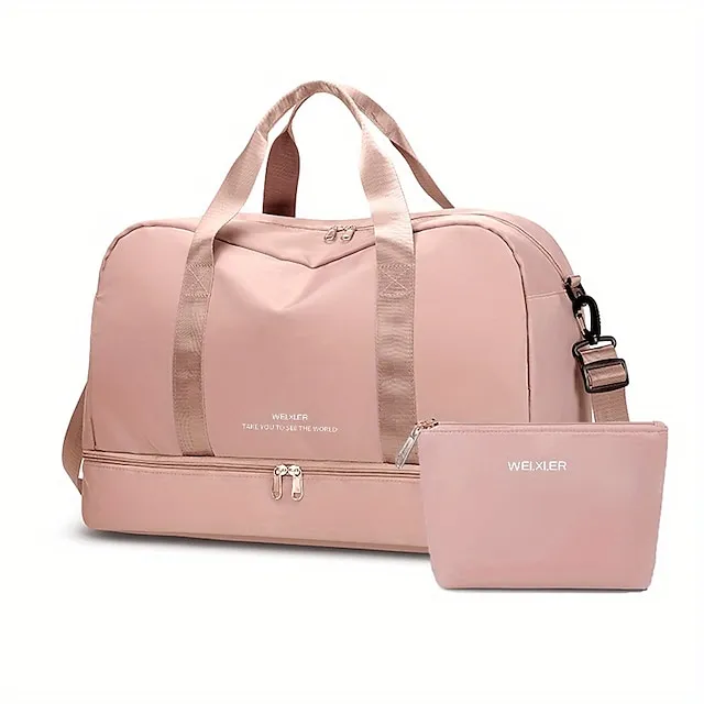 Women's Handbag Tote Gym Bag Fluffy Bag Oxford Cloth Outdoor Daily Zipper Large Capacity Solid Color Black Pink Dark Pink