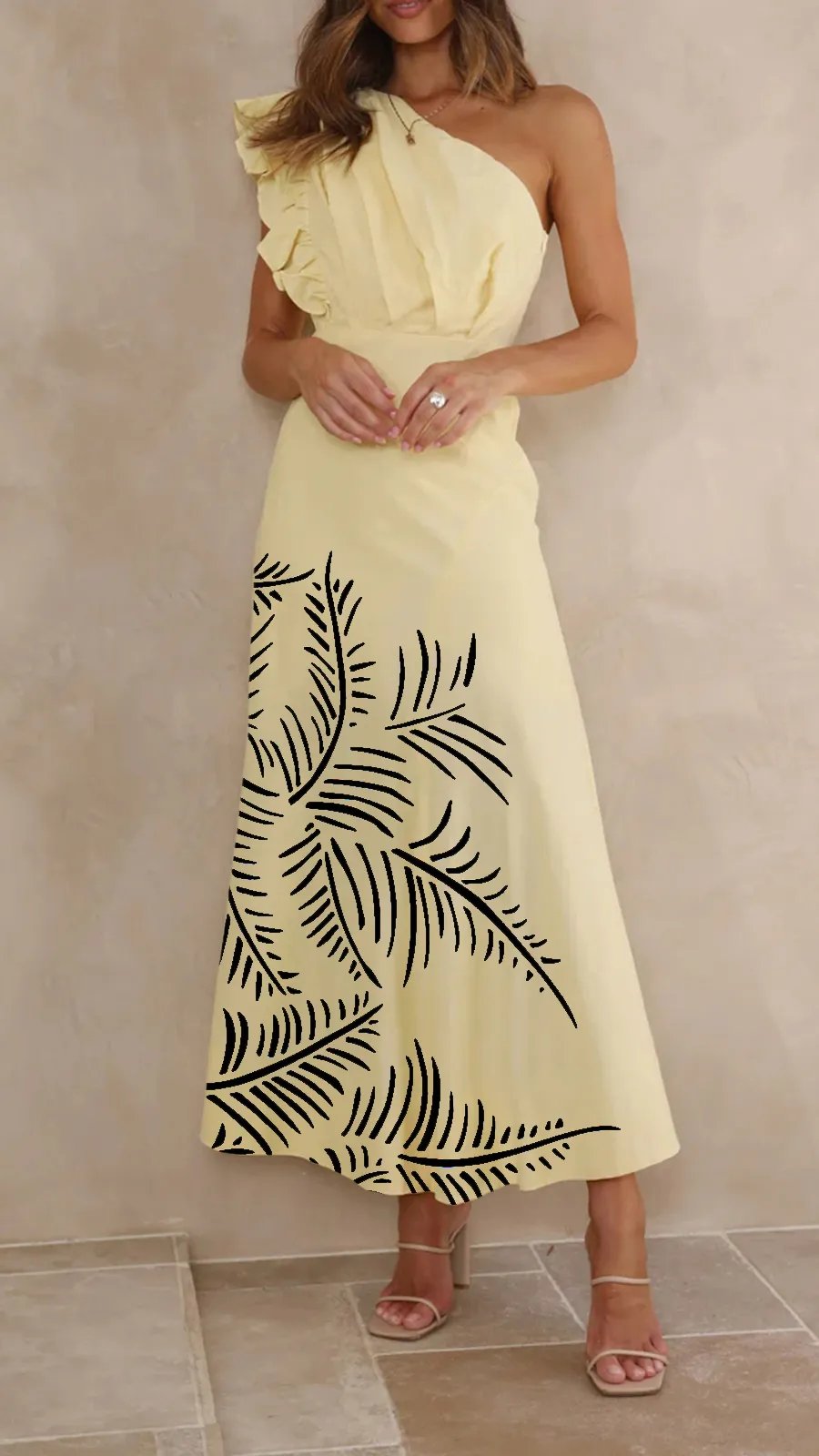 Ruffle Sleeve Midi Dress
