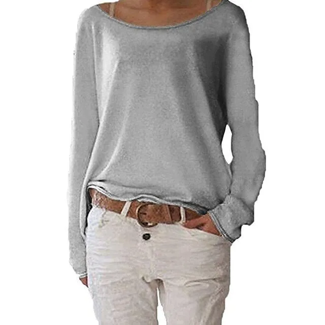 T shirt Tee Women's Light Blue Watermelon powder White Solid / Plain Color Basic Soft Daily S