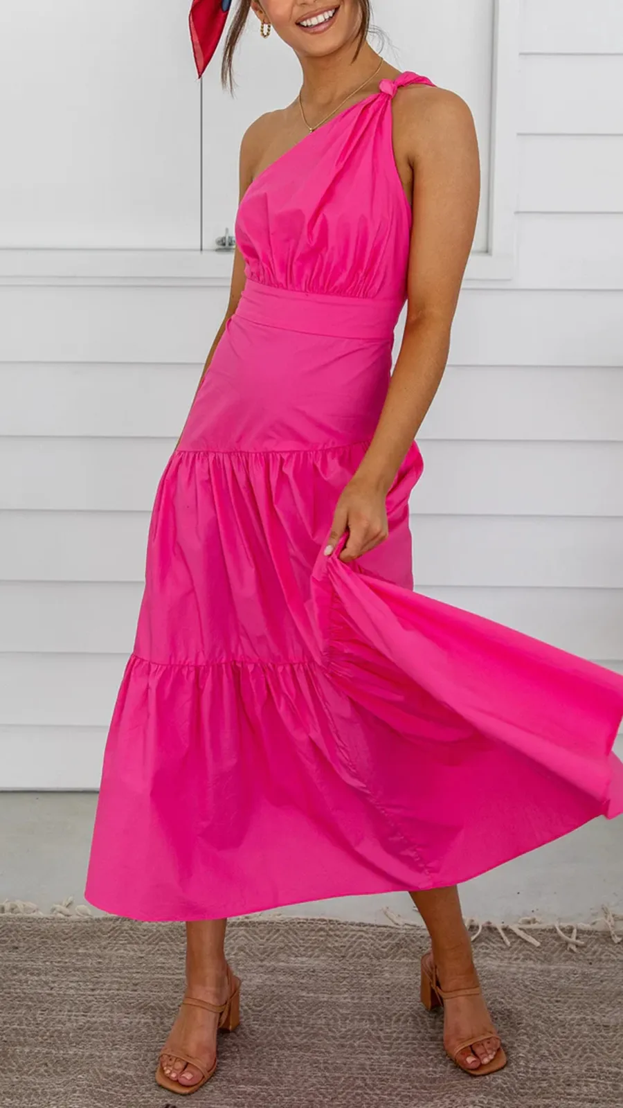 Knot Detail In Shoulder Strap Maxi Dress