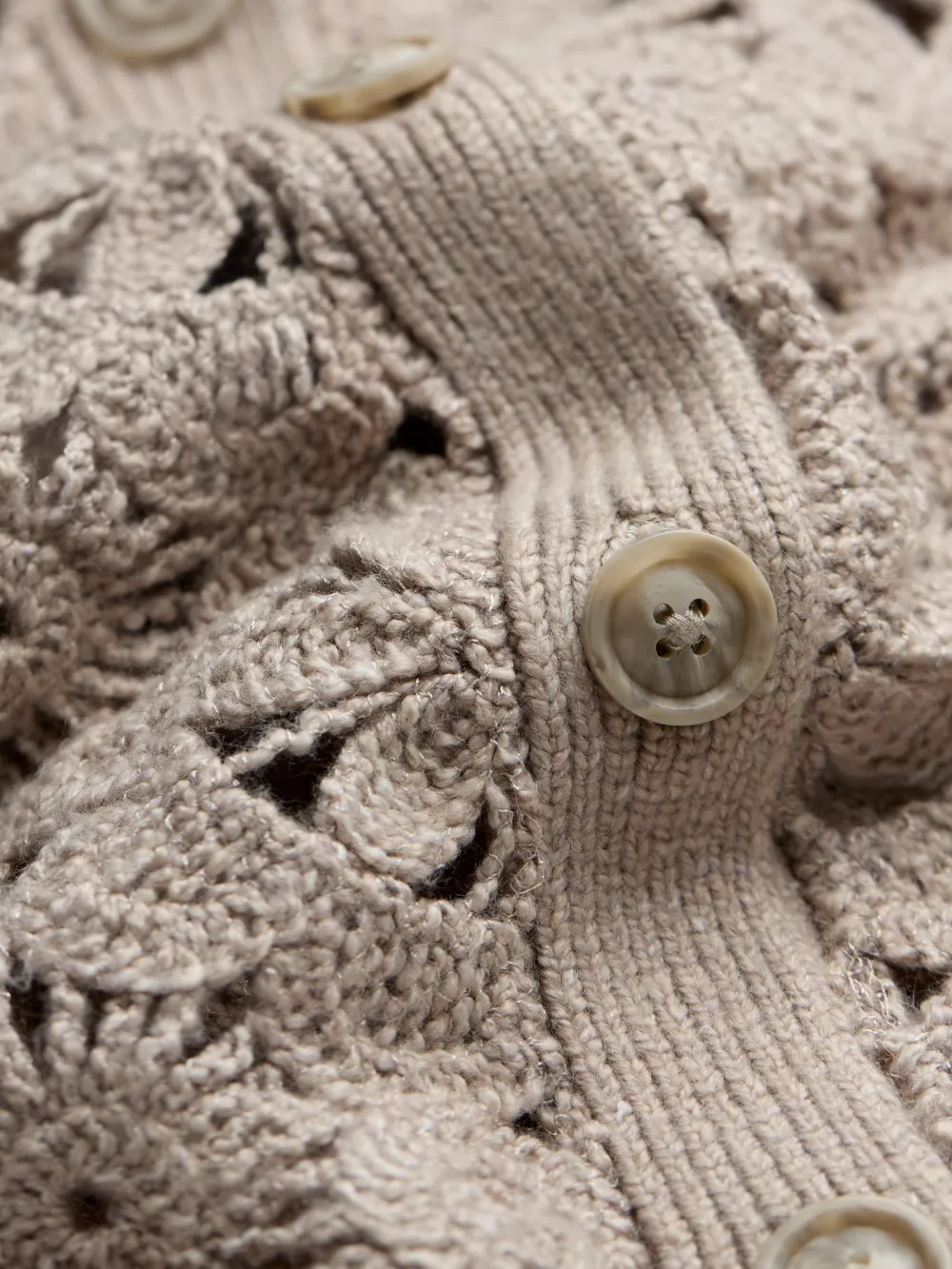 Dark Natural Crochet Knitted Cardigan