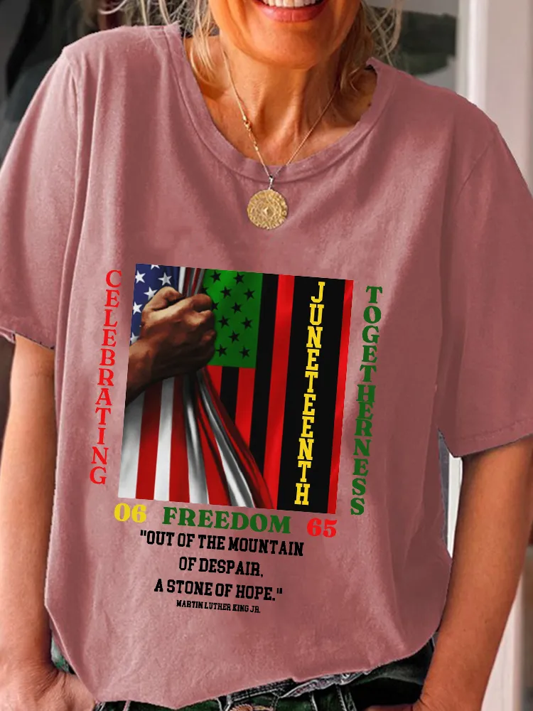 Women'S Celebrating Juneteenth Togetherness Round-Neck Short-Sleeved T-Shirt